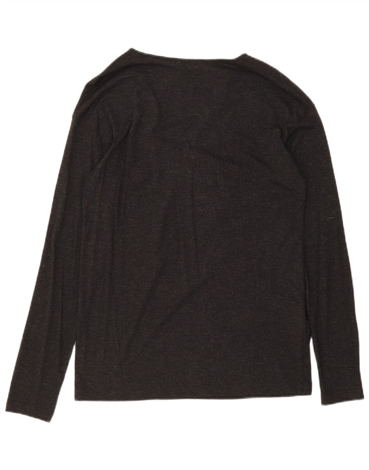 Top feminino Massimo Dutti manga comprida UK 12 médio preto