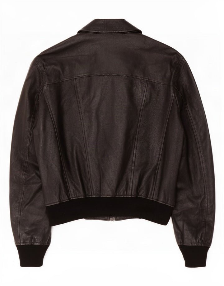 Jaqueta de couro masculina vintage UK 38 média preta