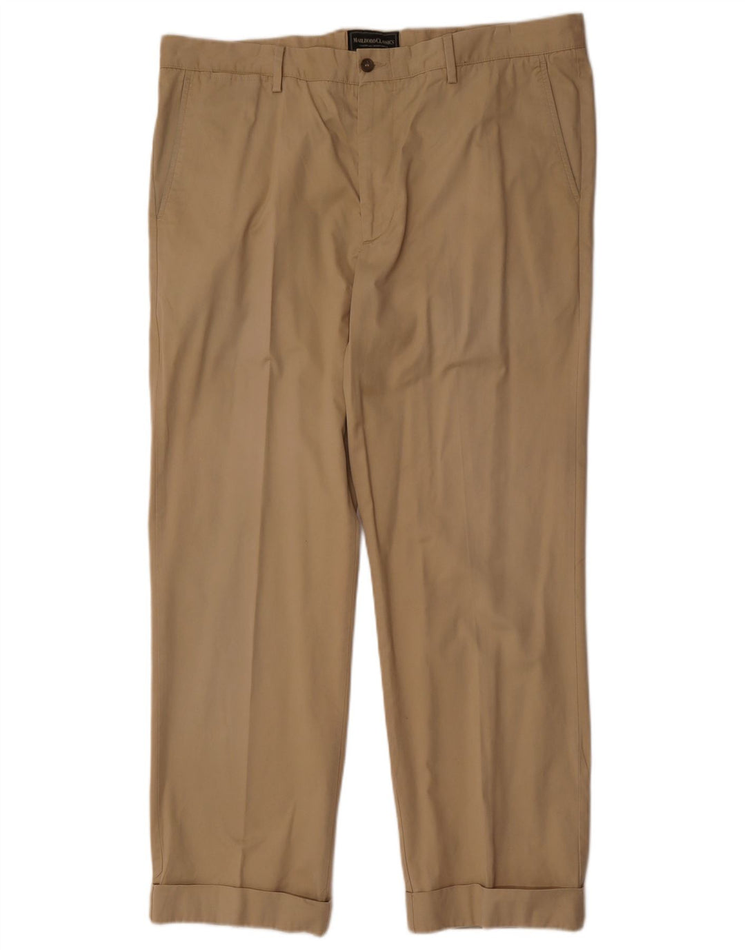 Calça chino reta masculina Marlboro Classics W38 L30 bege