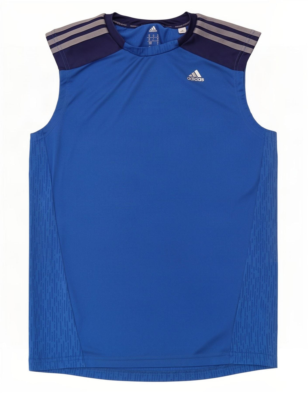 Adidas Mens Climacool Vest Top Médio Azul Colourblock Poliéster