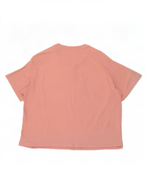 Camiseta Adidas Feminina Crop Top UK 16 Grande Algodão Rosa