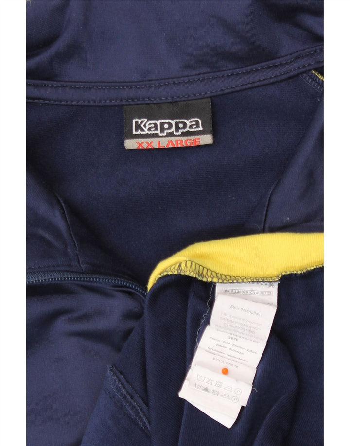 Kappa Mens Treino Top Jaqueta 2XL Azul Marinho Colourblock Poliéster