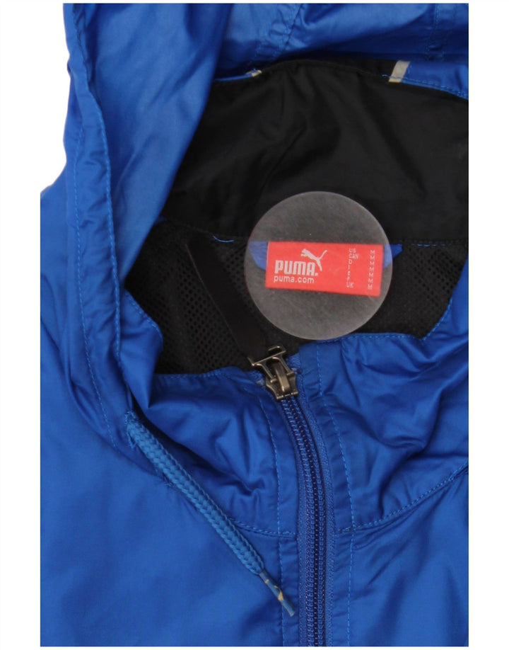 PUMA Jaqueta de chuva masculina com capuz UK 38 Medium Blue Colourblock