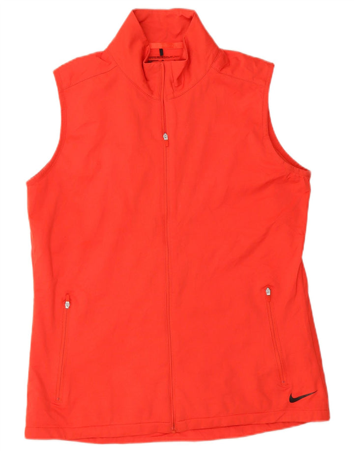 Jaqueta feminina sem mangas Nike UK 14 poliéster vermelho médio