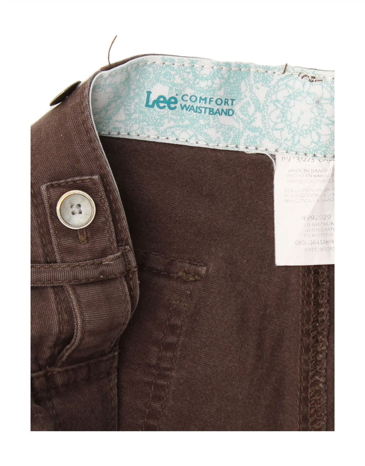LEE Womens Straight Capri Trousers US 10 Large W32 L20 Brown Cotton Vintage Lee and Second-Hand Lee from Messina Hembry 