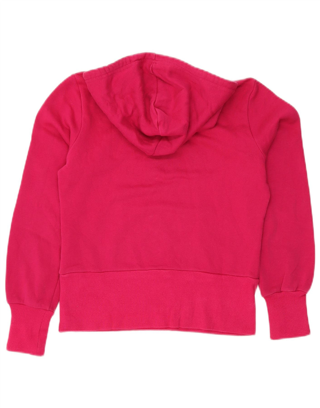 ADIDAS Womens Crop Graphic Hoodie Jumper IT 36 XS Rosa Algodão