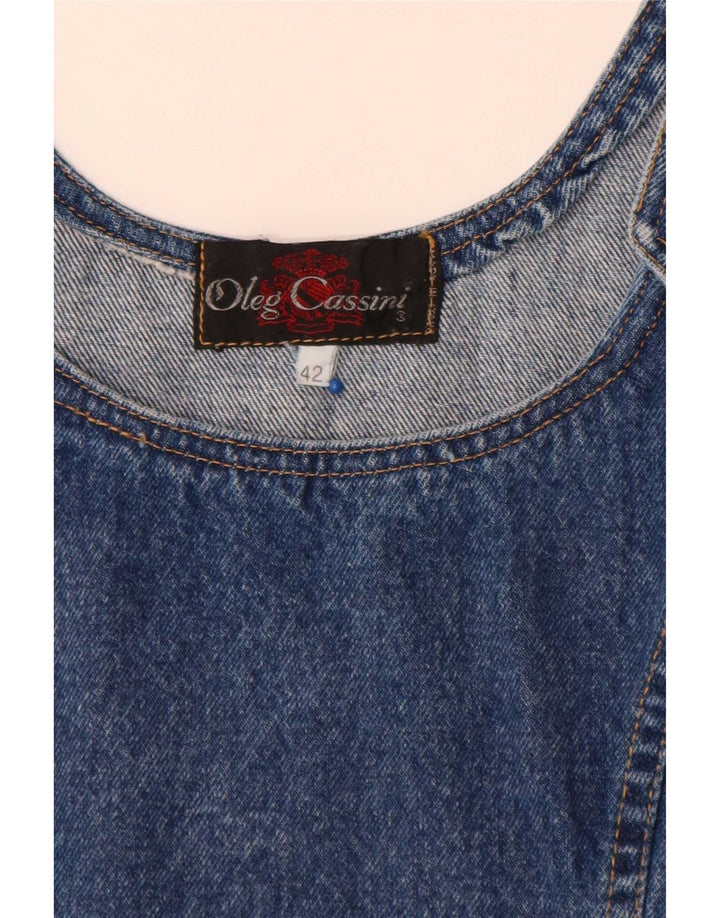 Vestido jeans feminino sem mangas Oleg Cassini IT 42 azul médio