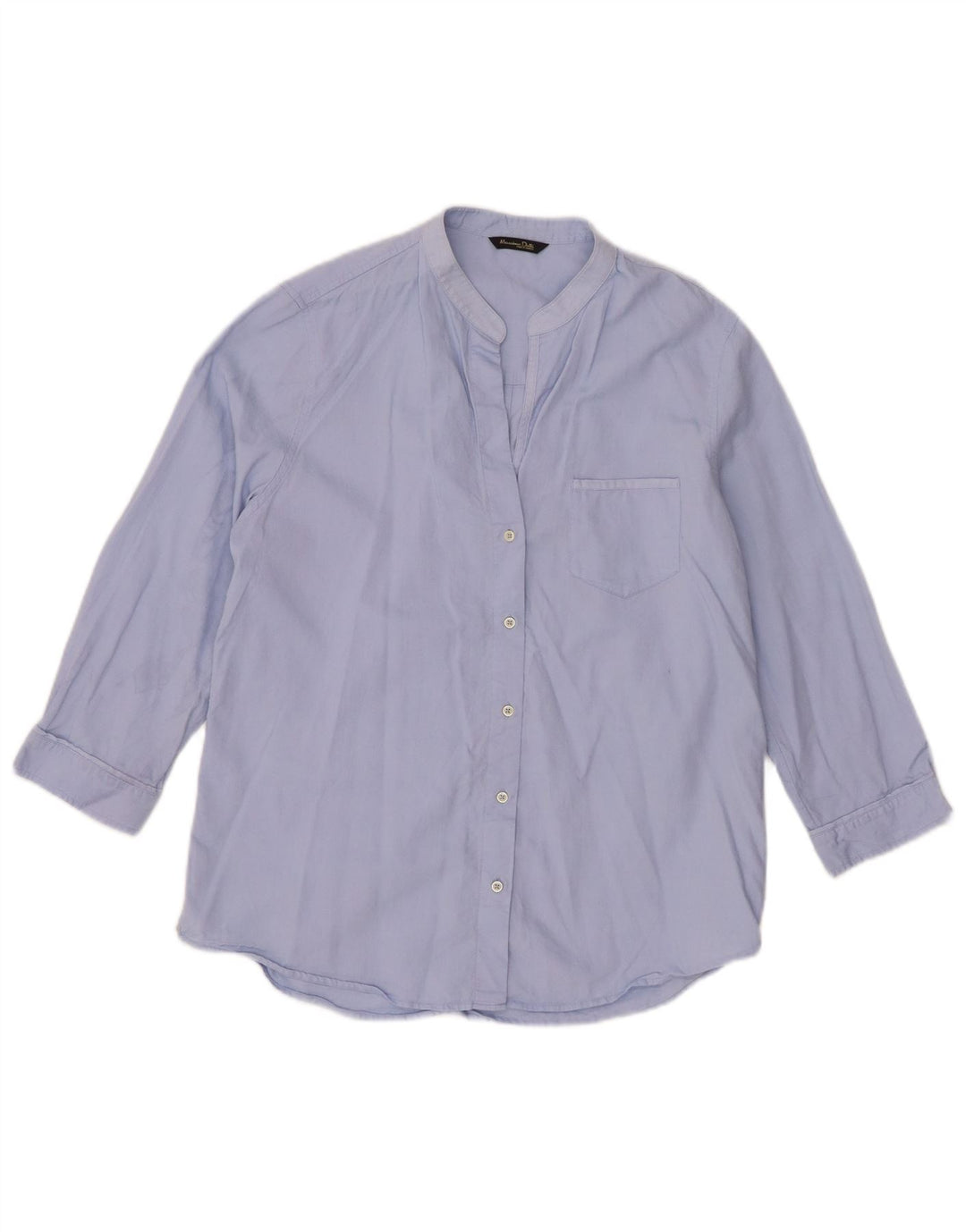 Camisa feminina Massimo Dutti manga 3/4 EU 40 azul médio