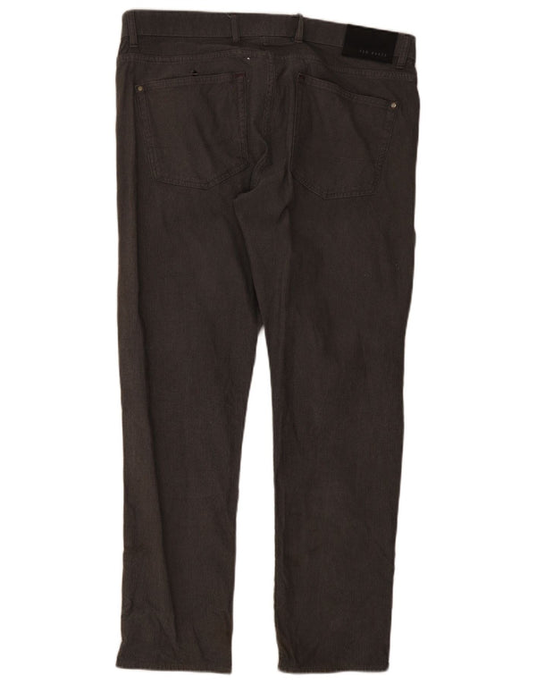 Calça casual reta masculina Ted Baker W36 L30 cinza