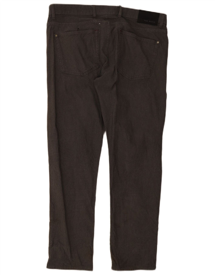 Calça casual reta masculina Ted Baker W36 L30 cinza