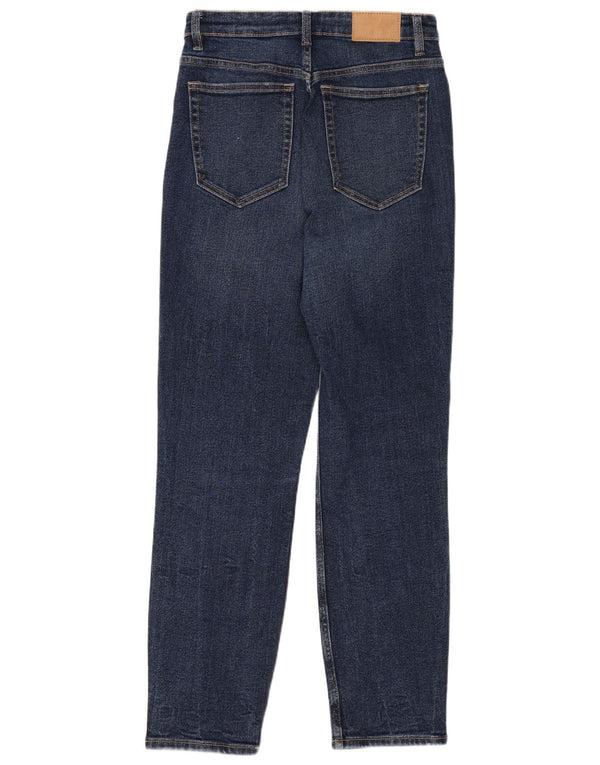 Zara Jeans feminino cintura alta slim UE 38 pequeno W28 L26 azul