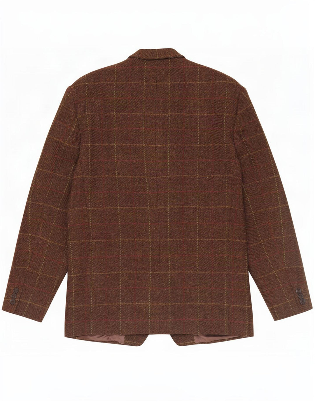 Blazer masculino vintage com 2 botões, jaqueta IT 50 grande lã virgem marrom xadrez