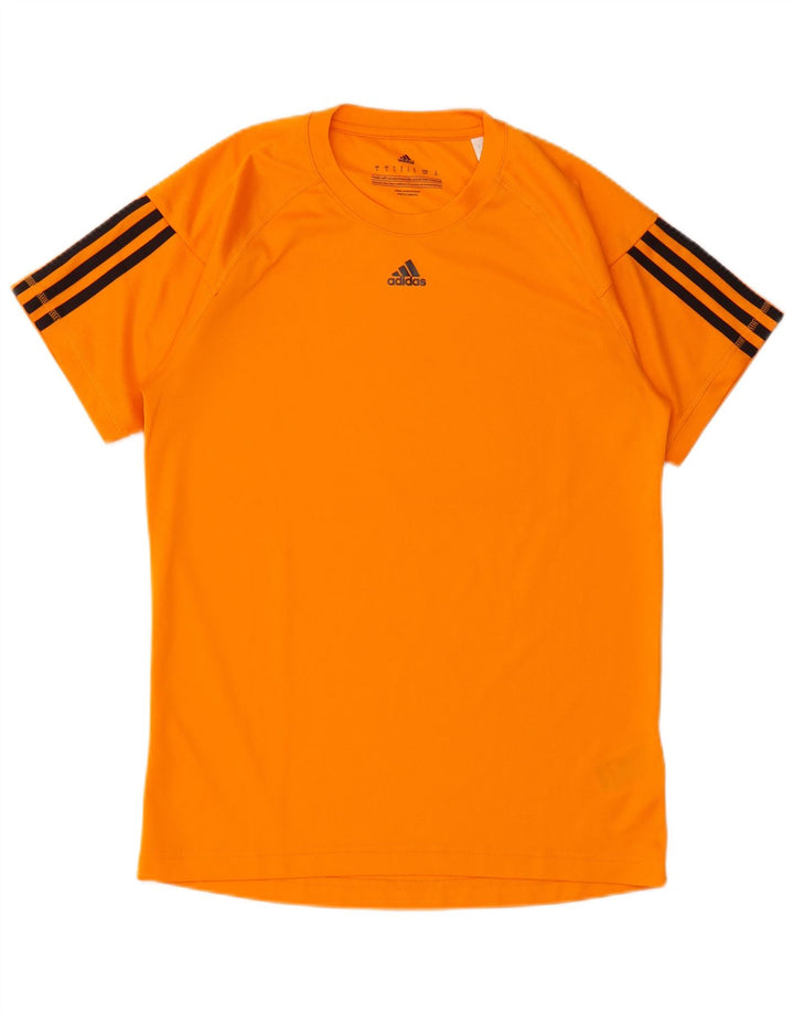 Adidas Mens Climalite Camiseta Top Pequeno Laranja Poliéster
