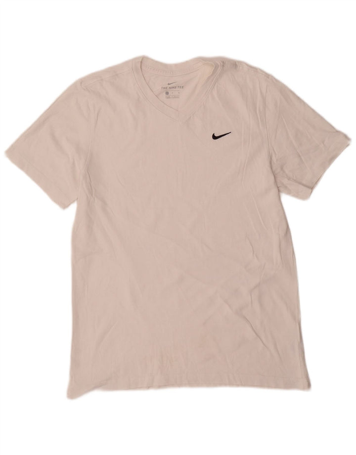 Nike Mens Camiseta Top Médio Algodão Branco