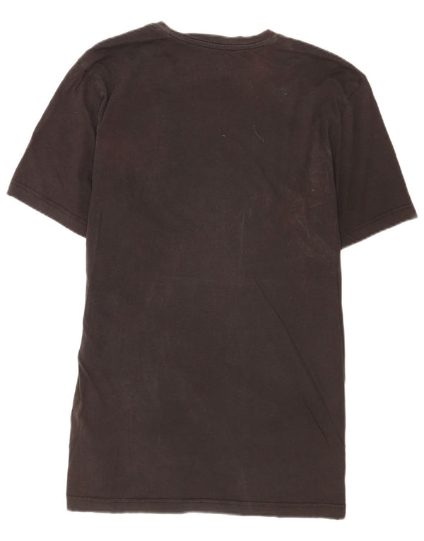 Reebok Mens Graphic T-Shirt Top Grande Algodão Preto