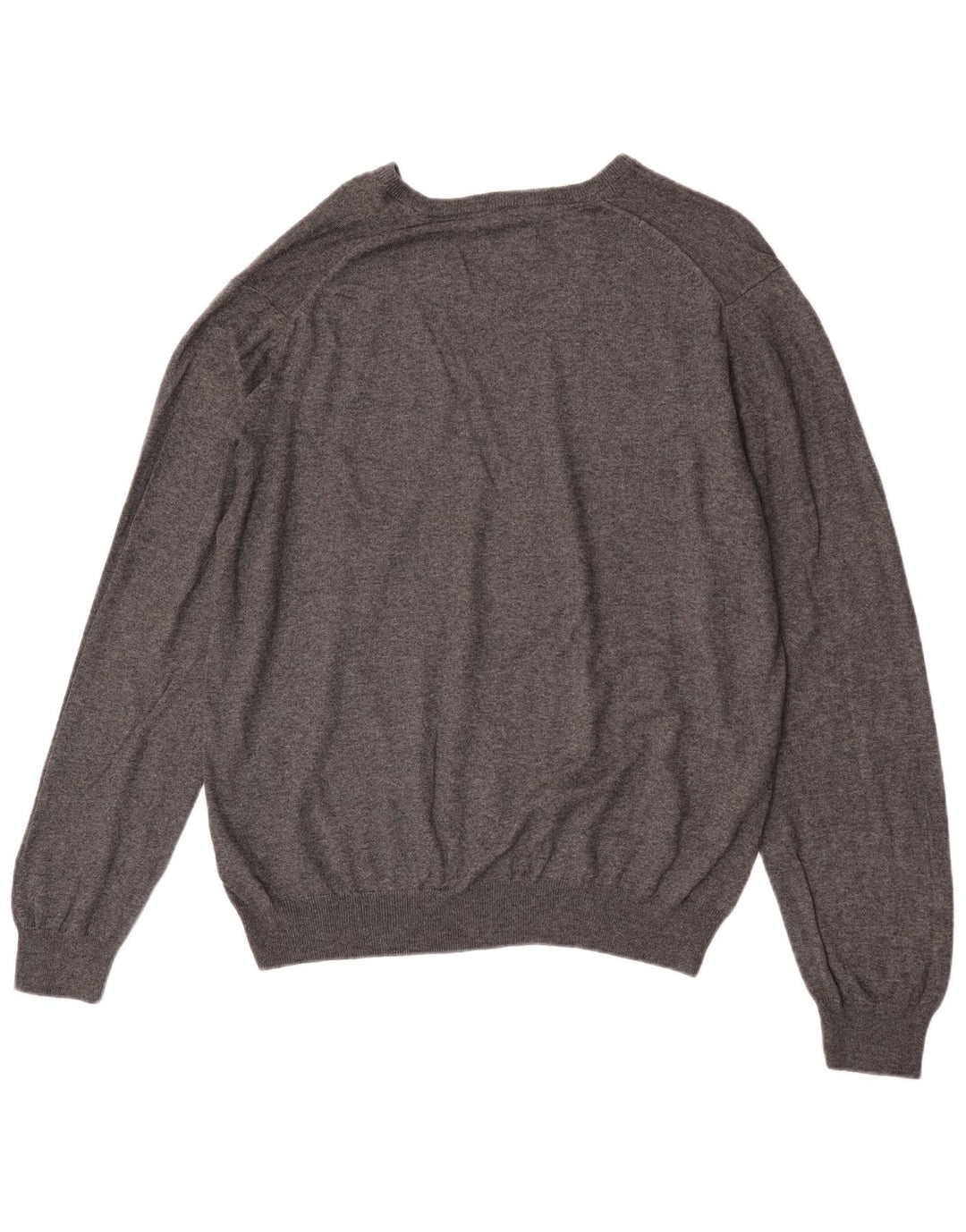 Suéter masculino Marks & Spencer com ajuste regular e decote em V XL algodão cinza