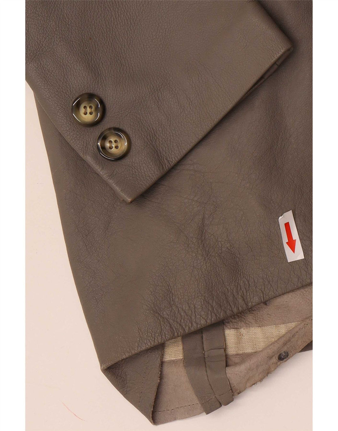 Jaqueta blazer feminina vintage de couro com 1 botão IT 48 XL cinza