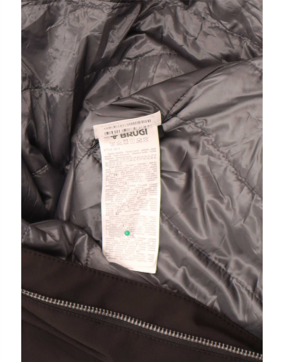 Jaqueta acolchoada com capuz masculina Brugi UK 40 grande poliéster colorblock preto