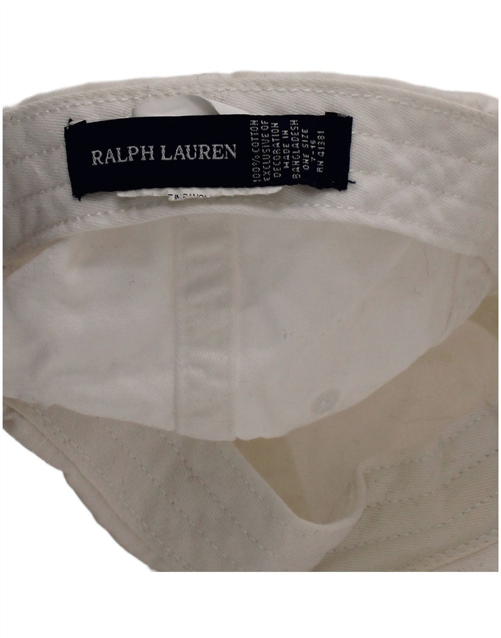 Ralph Lauren Boys Boné de beisebol tamanho único algodão branco