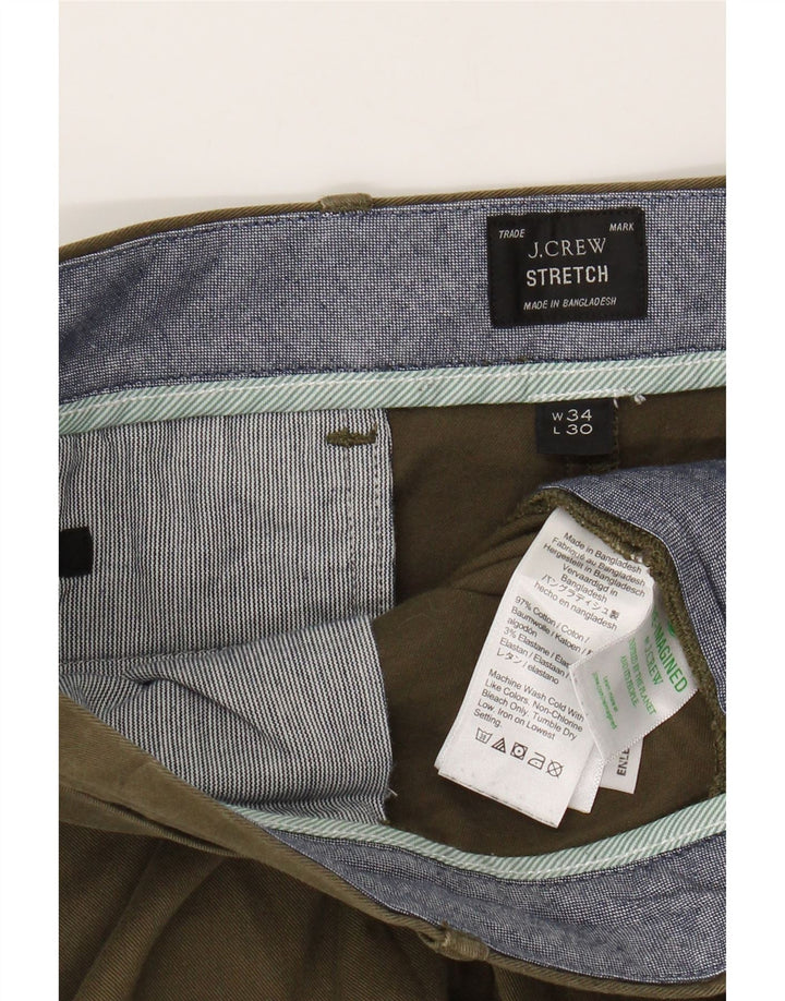 J. CREW Mens Slim Chino Trousers W34 L27 Khaki Cotton Vintage J. Crew and Second-Hand J. Crew from Messina Hembry 