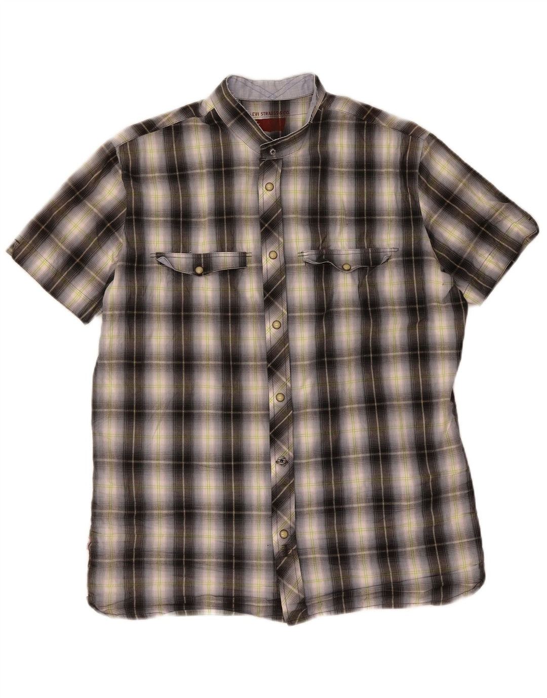 Camisa masculina de manga curta LEVI'S média preta xadrez