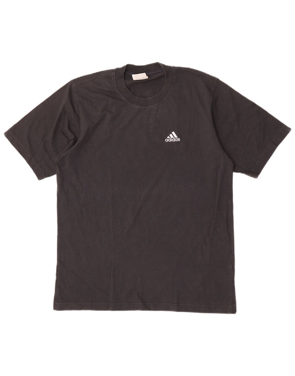 Adidas Mens Camiseta Top Pequeno Algodão Preto