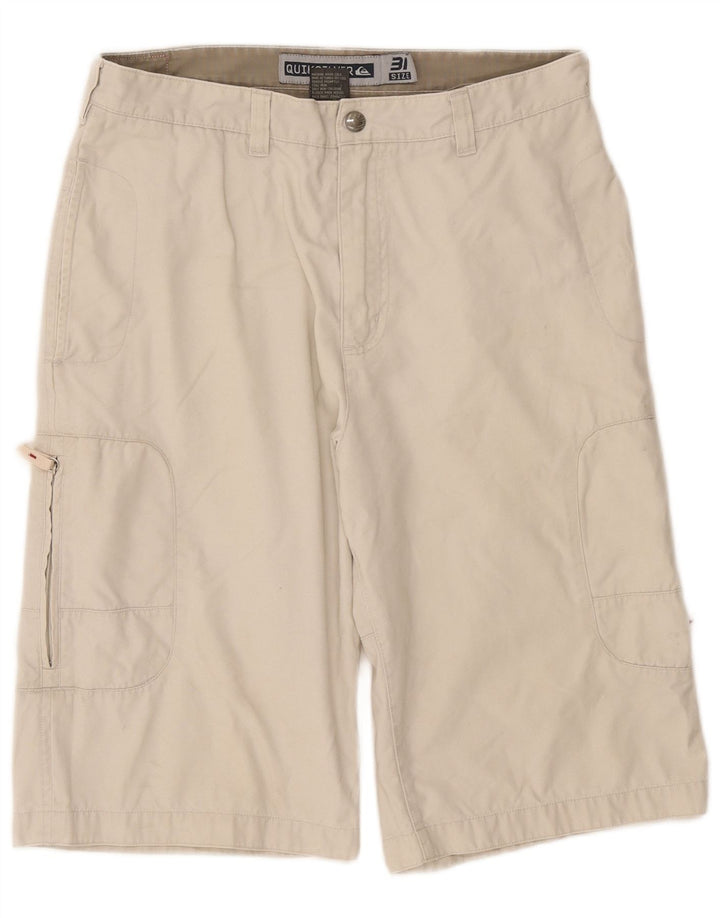 Quiksilver Mens Cargo Shorts W31 Algodão Bege Médio