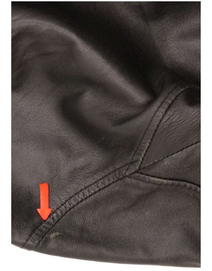 Jaqueta de couro masculina Lavorazione Artigianale IT 48 couro preto médio