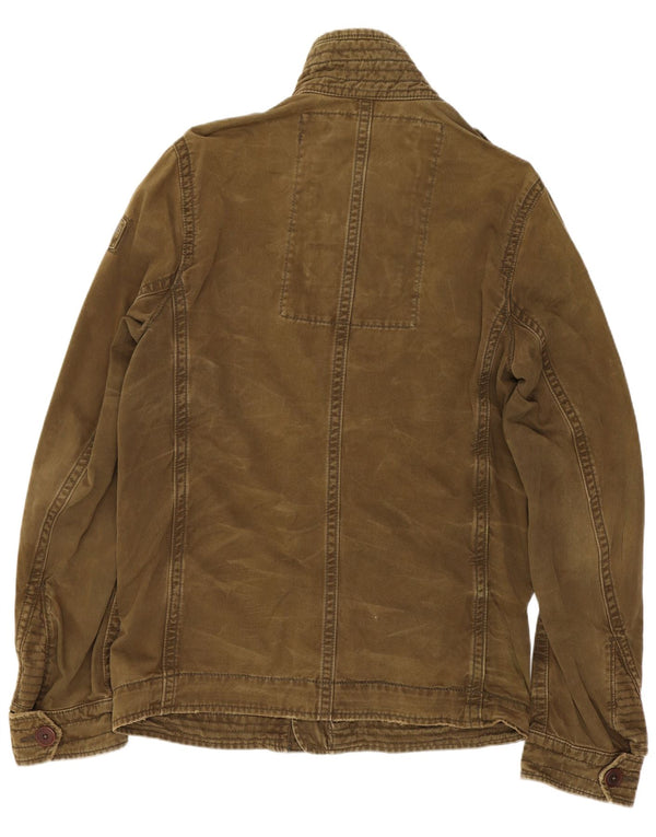 Jaqueta militar masculina Abercrombie & Fitch Reino Unido 38 algodão cáqui médio