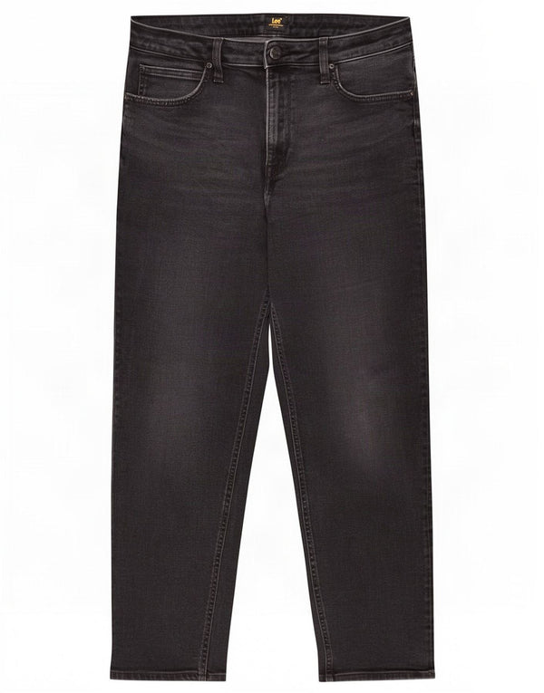 Lee Womens Carol Straight Jeans W32 L26 Algodão Preto