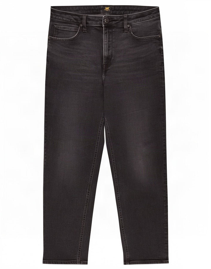 Lee Womens Carol Straight Jeans W32 L26 Algodão Preto