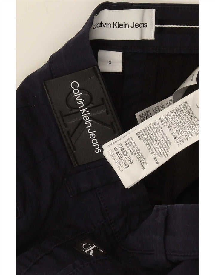 Calvin Klein Mens Chino Shorts Pequeno W30 Azul Marinho Algodão