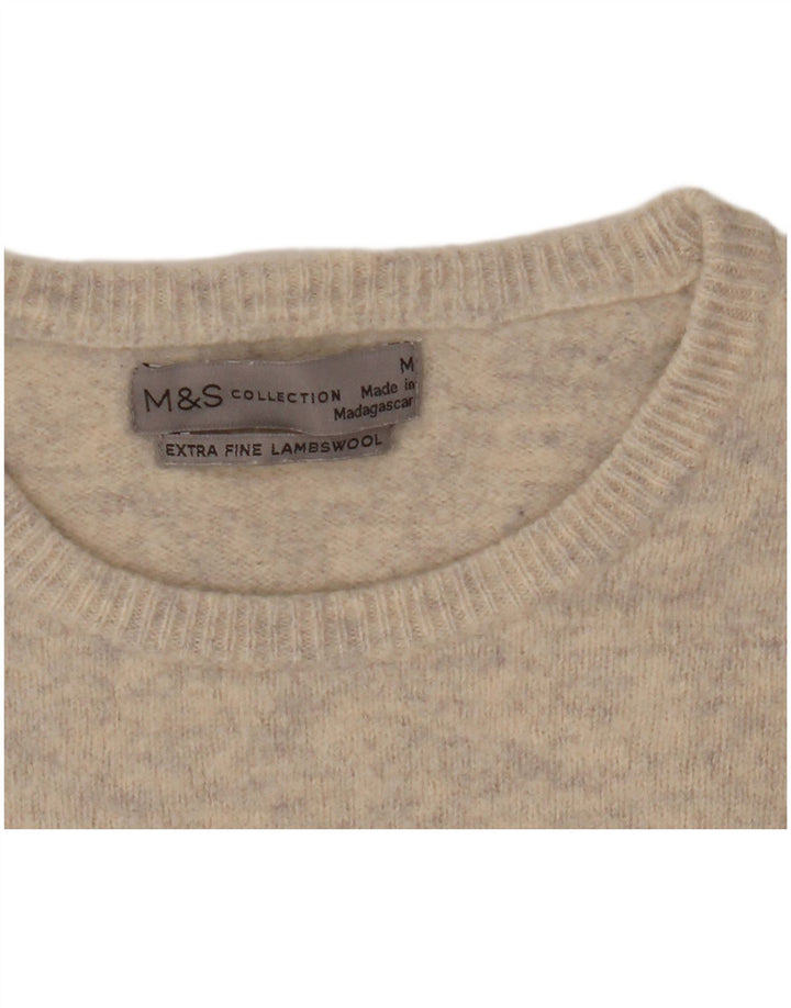 Suéter feminino Marks & Spencer com gola redonda Reino Unido 14 cinza médio manchado