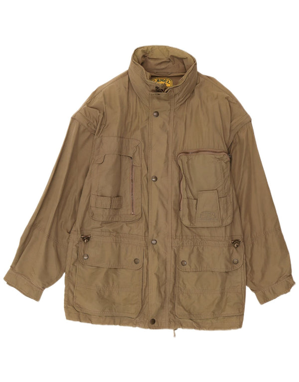 Jaqueta utilitária masculina com capuz Camel Active EU 50 algodão cáqui grande