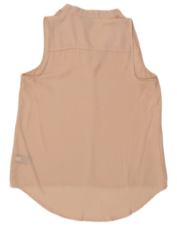 Mossimo blusa feminina longline sem mangas top Reino Unido 14 poliéster rosa médio