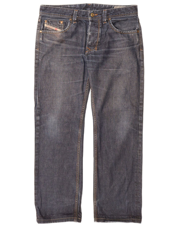 Diesel Mens Larkee Regular Straight Jeans W32 L30 Azul Marinho Algodão