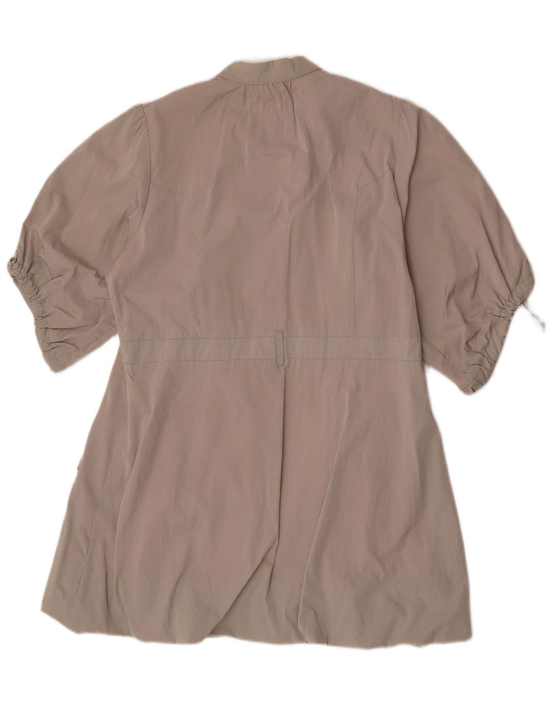 Casaco feminino Dkny manga 3/4 com peito duplo Reino Unido 16 poliéster cinza grande