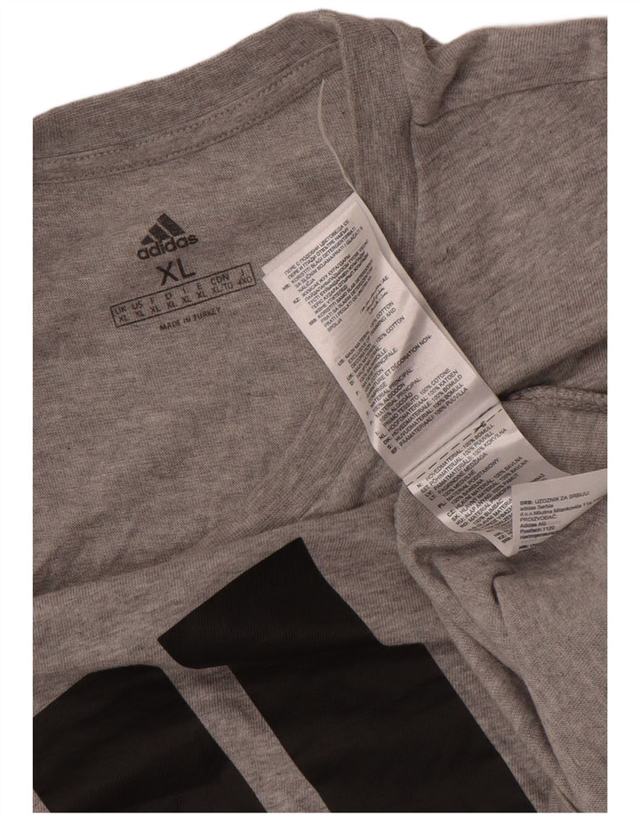 Adidas Mens Graphic T-Shirt Top XL Grey Cotton