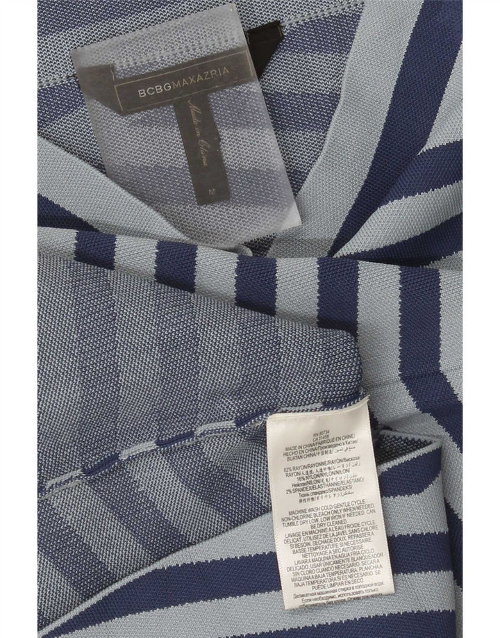Saia lápis feminina BCBGMAXAZRIA média W26 rayon listrado azul