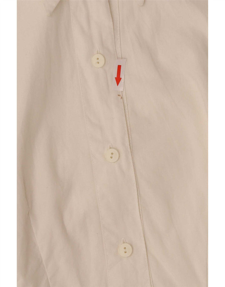 Camisa feminina Avant de manga comprida com ajuste regular Reino Unido 8 algodão branco pequeno