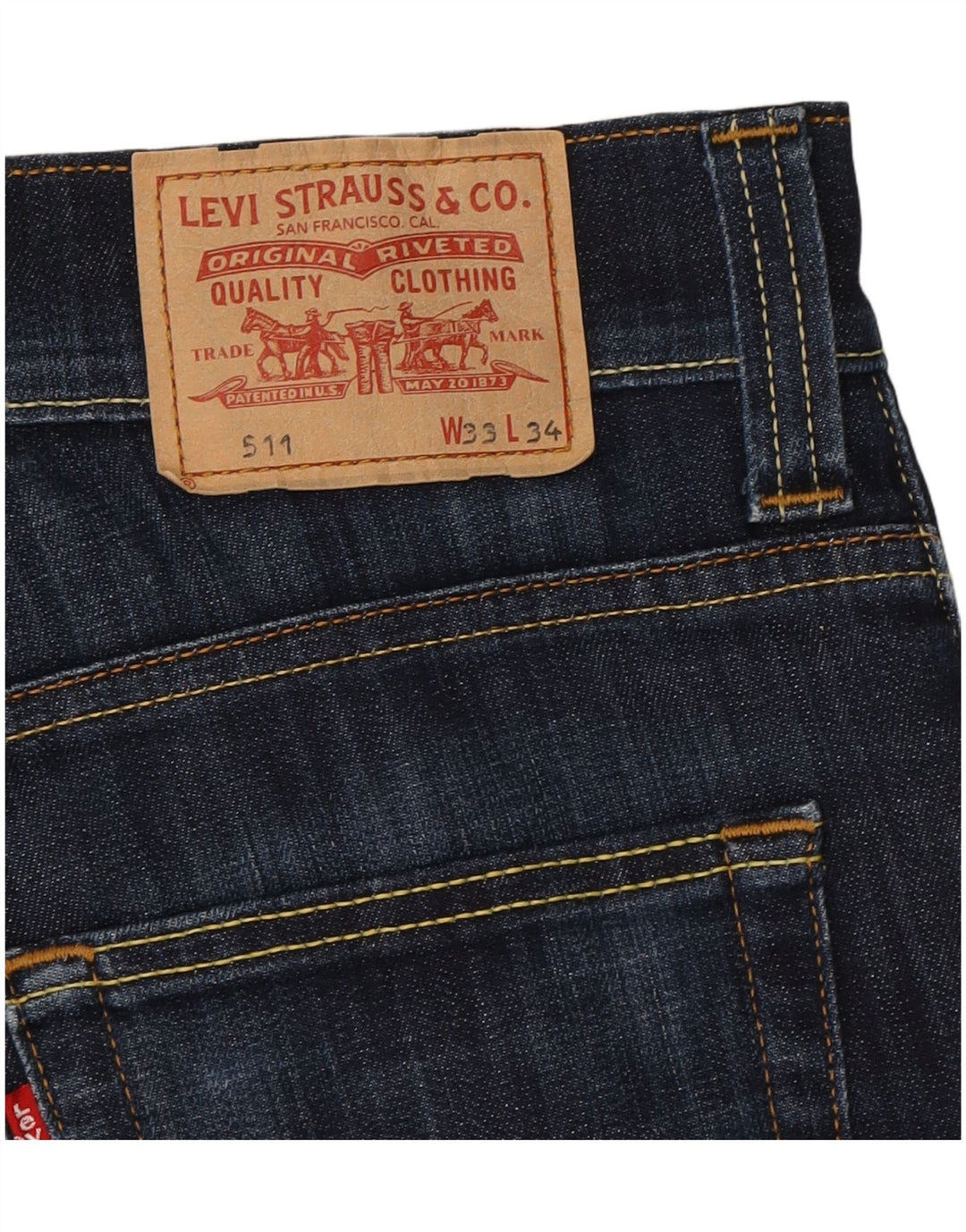 Levi's feminino 511 slim jeans w33 l28 algodão azul marinho