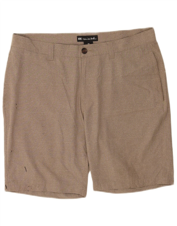 Shorts Chino Masculino Travis Mathew W36 Poliéster Xadrez Grande Bege