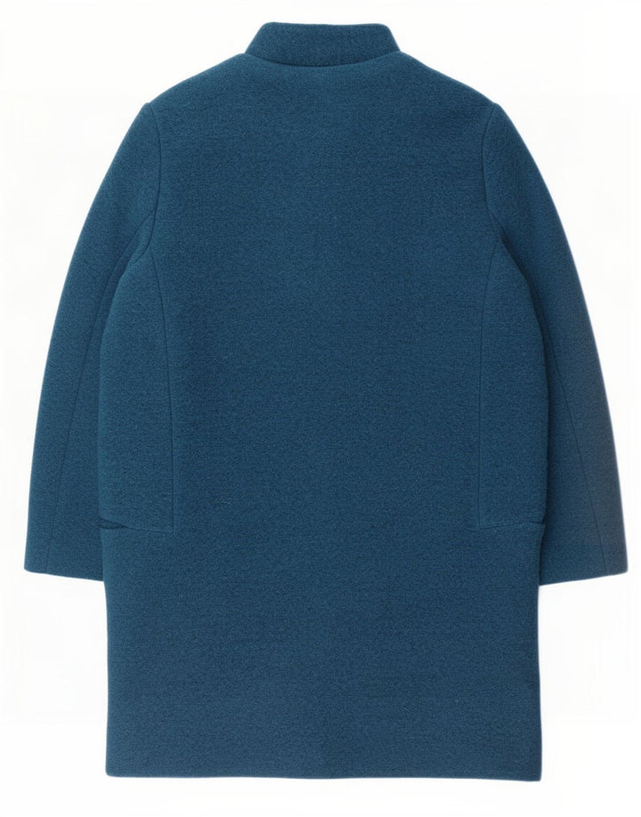 Sobretudo feminino Zara UK 14 poliéster azul marinho médio