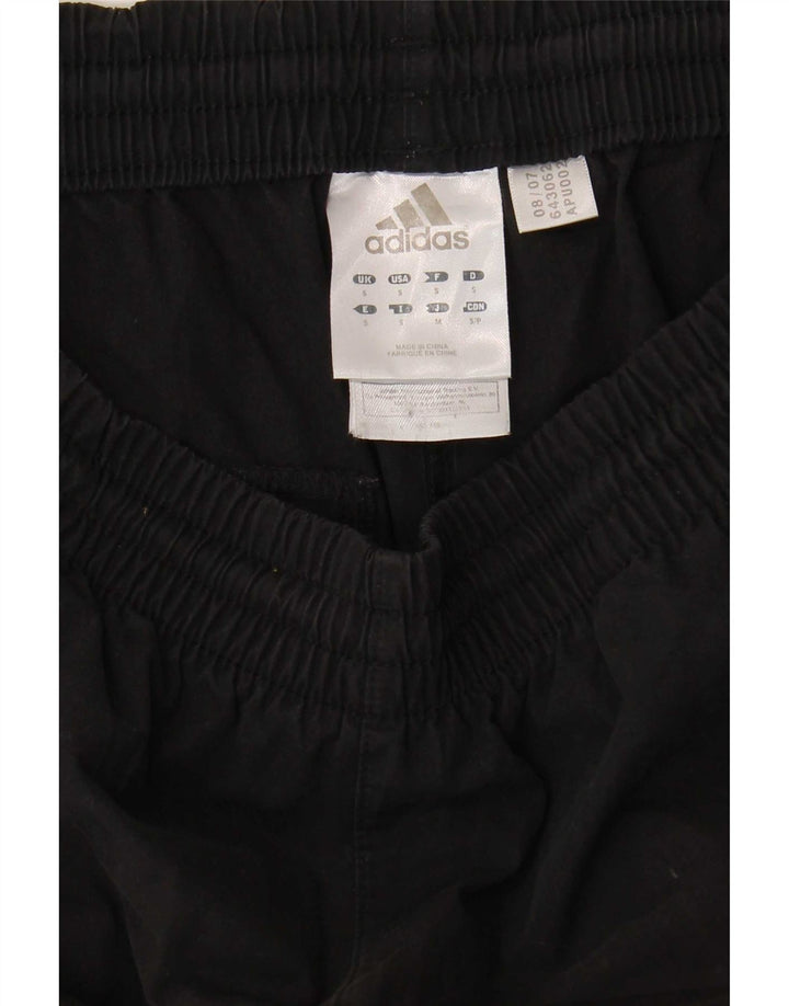 Adidas Mulheres Capri Calças De Treino UK 10 Pequeno Poliéster Preto