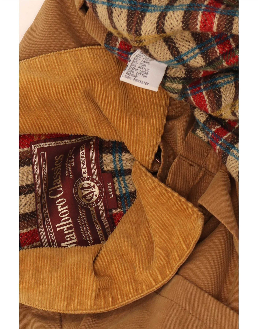 Casaco Capelet Masculino Marlboro Classics Reino Unido 40 Grande Algodão Bege