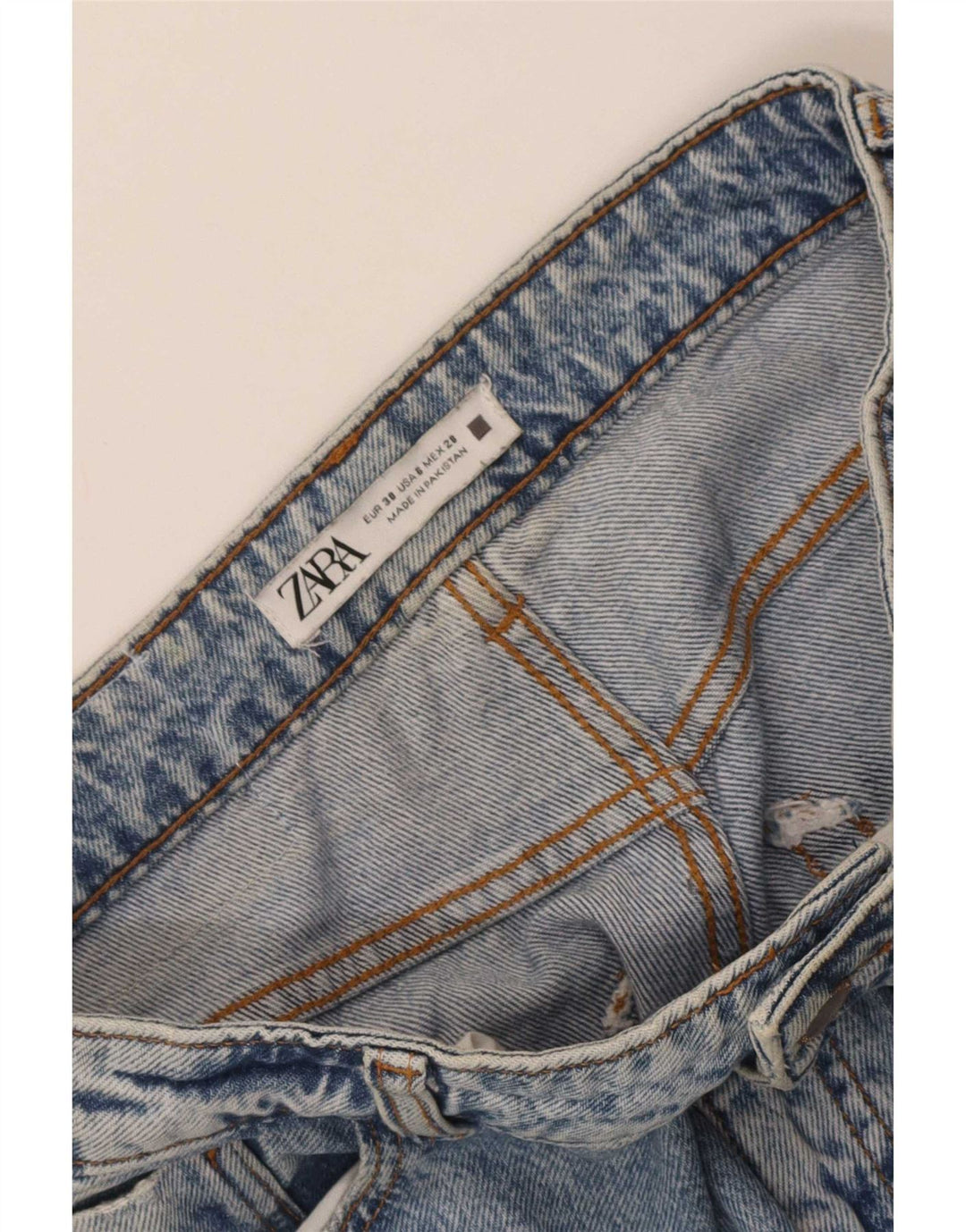 Zara Jeans Cônicos Femininos EU 38 Pequeno W28 L27 Azul