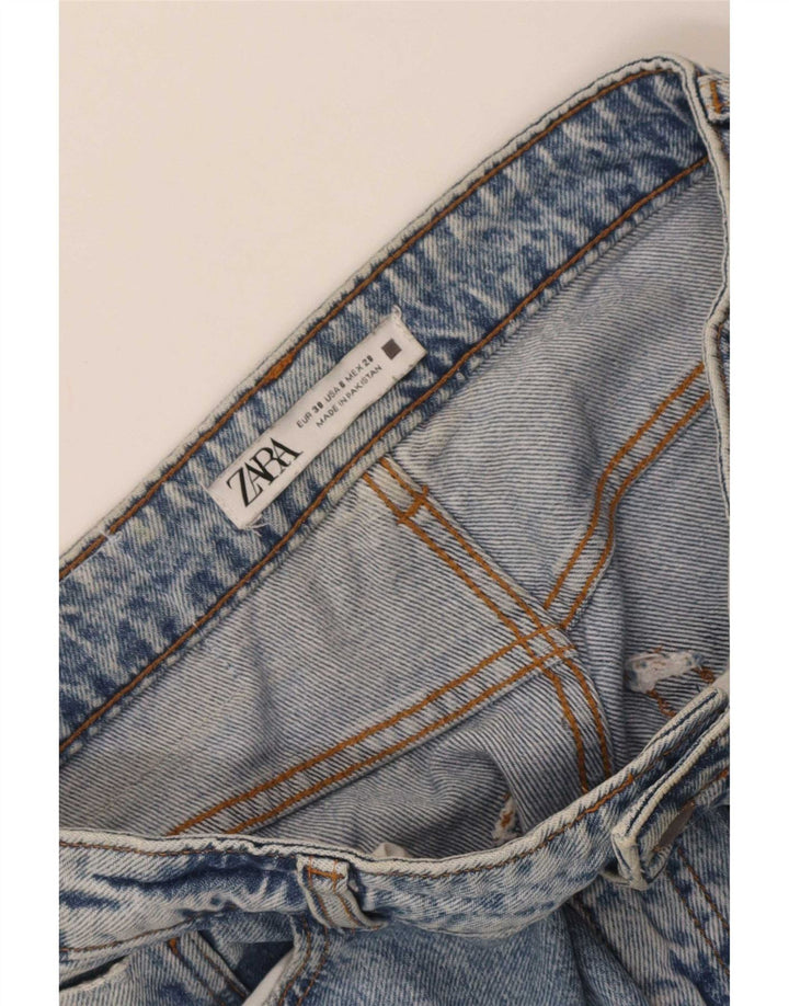 Zara Jeans Cônicos Femininos EU 38 Pequeno W28 L27 Azul