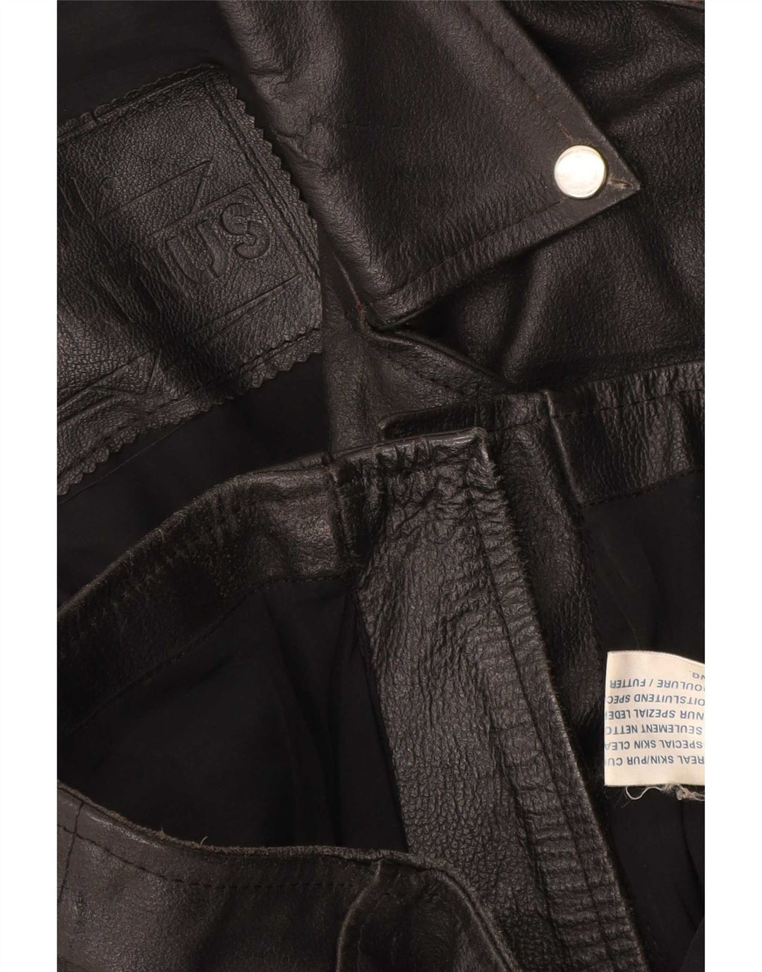 Jaqueta feminina vintage de couro para motociclista UK 16 grande preta