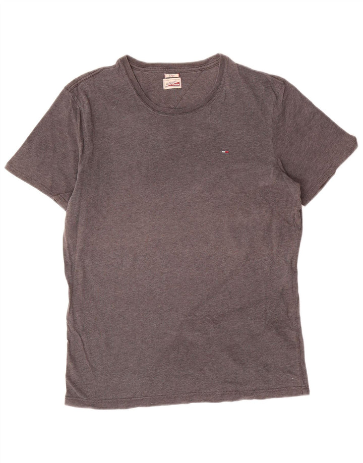 Camiseta masculina TOMMY HILFIGER grande algodão cinza