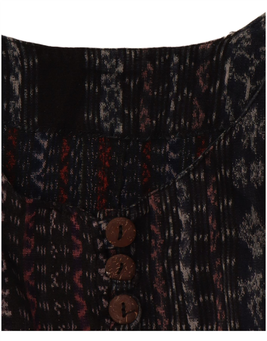 Blusa feminina VINTAGE manga 3/4 Reino Unido 18 XL listrada preta